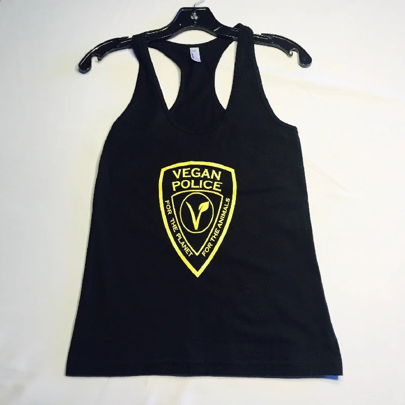 Vegan Police Womens Tri-Blend Racerback Tank sexy tank top