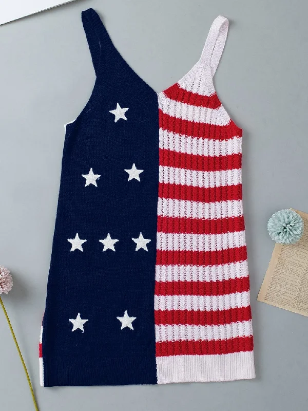 Red White and Blue Knit Tank cute tank top