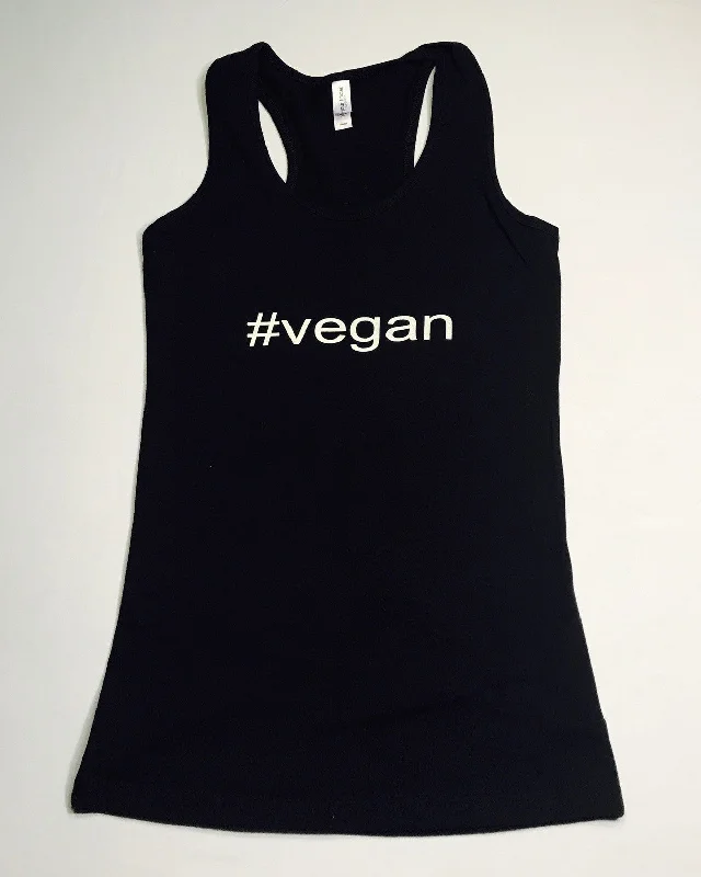 #Vegan Womens Racerback Tank beige tank top