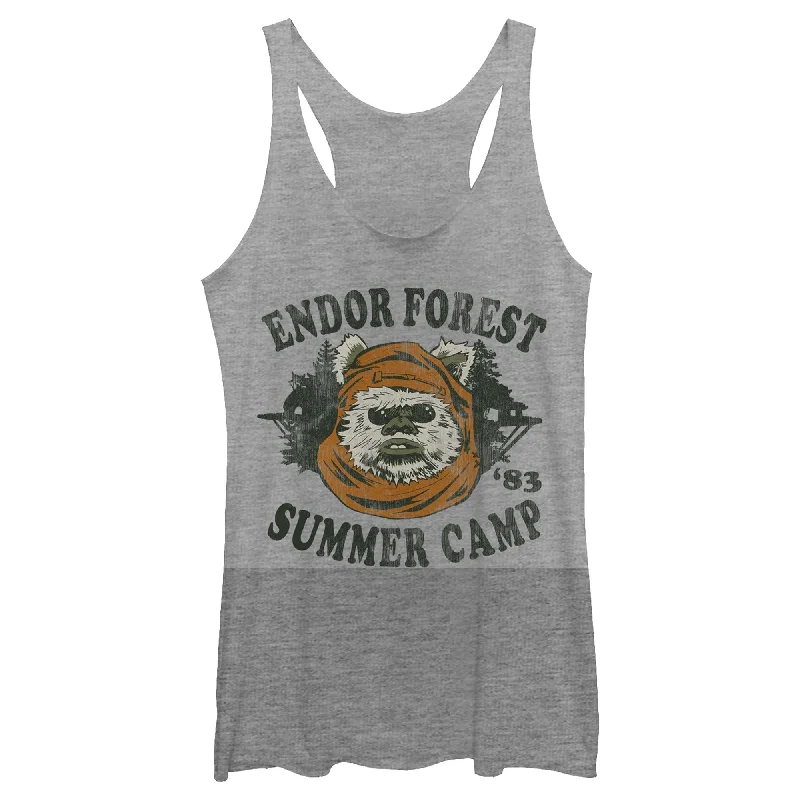 Women's Star Wars Ewok Summer Camp Racerback Tank Top cherry red tank