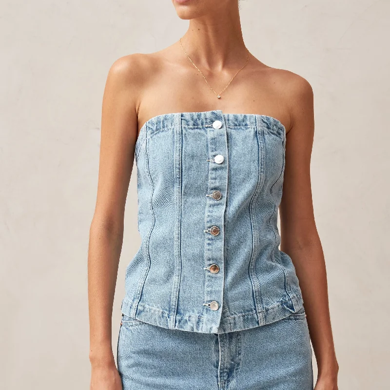 Troyes Blue Denim Tank modal blend tank