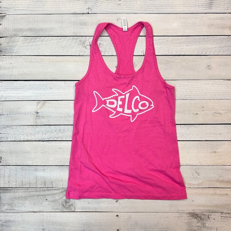 DELCO Tuna Pink Ladies Racerback Tank spandex blend tank