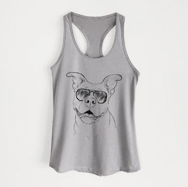 Malibu the Staffordshire Terrier/Pitbull Mix - Women's Racerback Tanktop lemon yellow tank