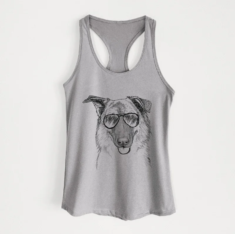 Henry the German Shepherd - Women's Racerback Tanktop lime green tank