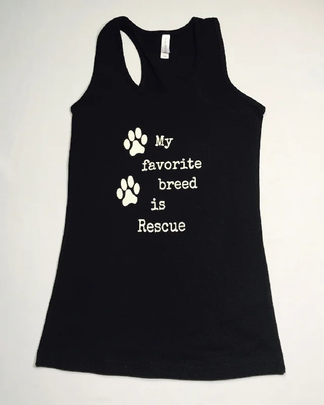 My Favorite Breed is Rescue Womens Tri-Blend Racerback Tank fitted tank top