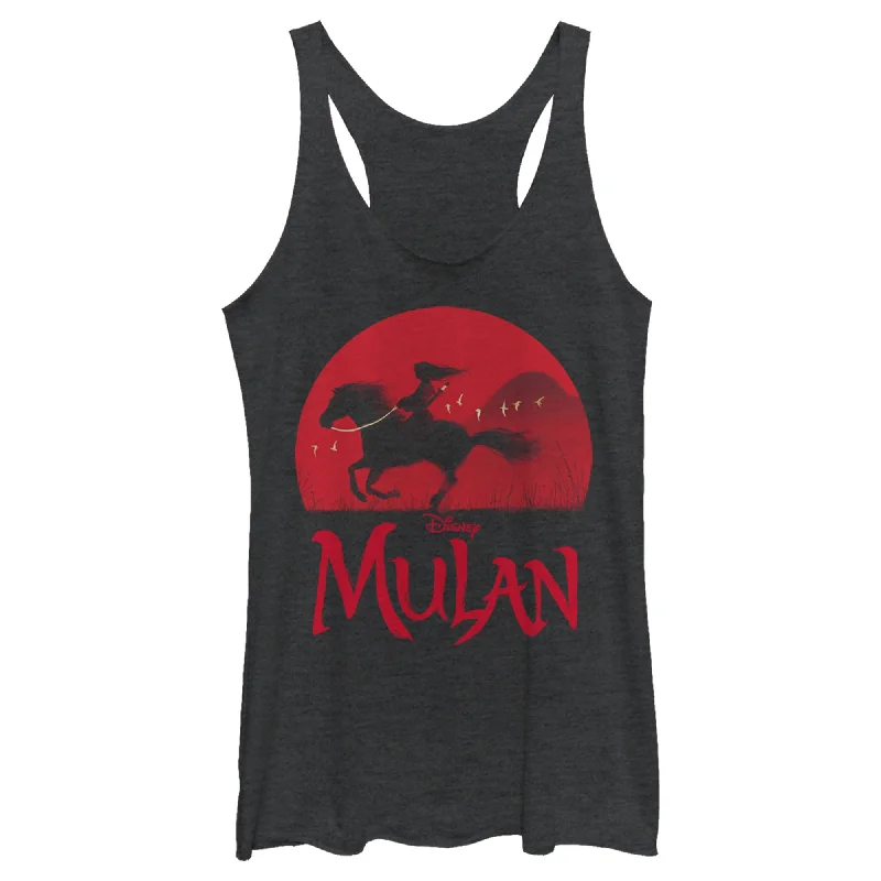 Women's Mulan Sunset Silhouette Racerback Tank Top yoga tank top