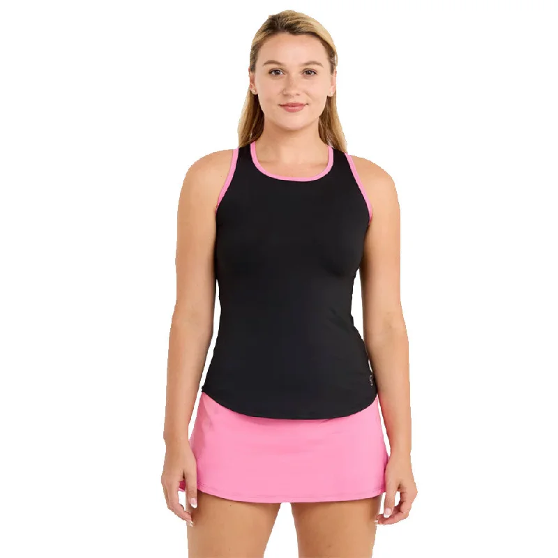 Sofibella Flora Lux Black Womens Tennis Tank Top vibrant tank top