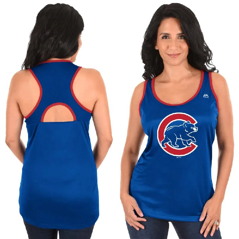 Womens Chicago Cubs All About Function Cool Base Racerback Tank Top By Majestic coral tank top