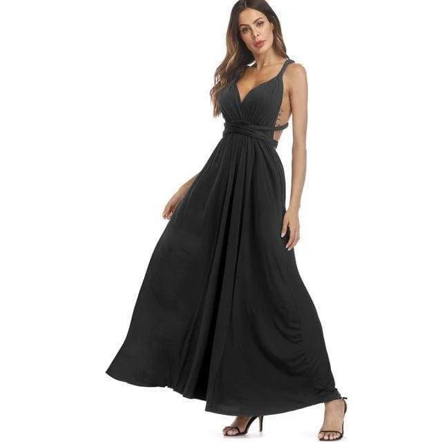 Plus Size - Infinity Convertible Wonder Dress,  20 Colors Summer Maxi Party Dresses Multiway Swing Dress  Wrap Dress (US 8 - 18 W) Tunics Satin smooth