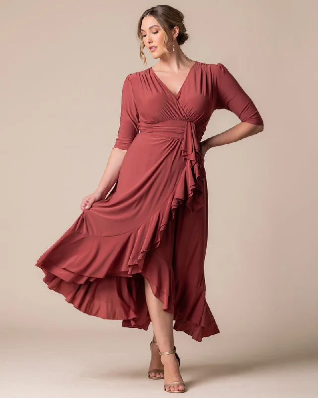 Veronica Ruffled Evening Gown Tunics Satin smooth