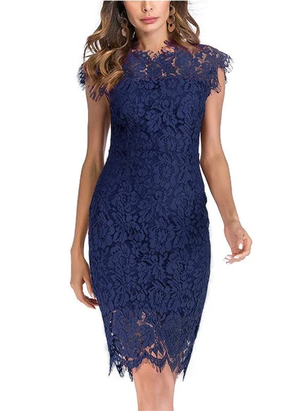 Women's Bodycon Sleeveless Little Cocktail Party Dress with Floral Lace Tunics Hiking breathable