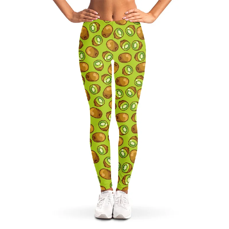 Cute Kiwi Pattern Print Women's Leggings Comfortable Power Mesh Leggings