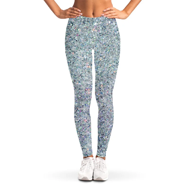 Diamond (NOT Real) Glitter Print Women's Leggings Comfortable Stretch Leggings