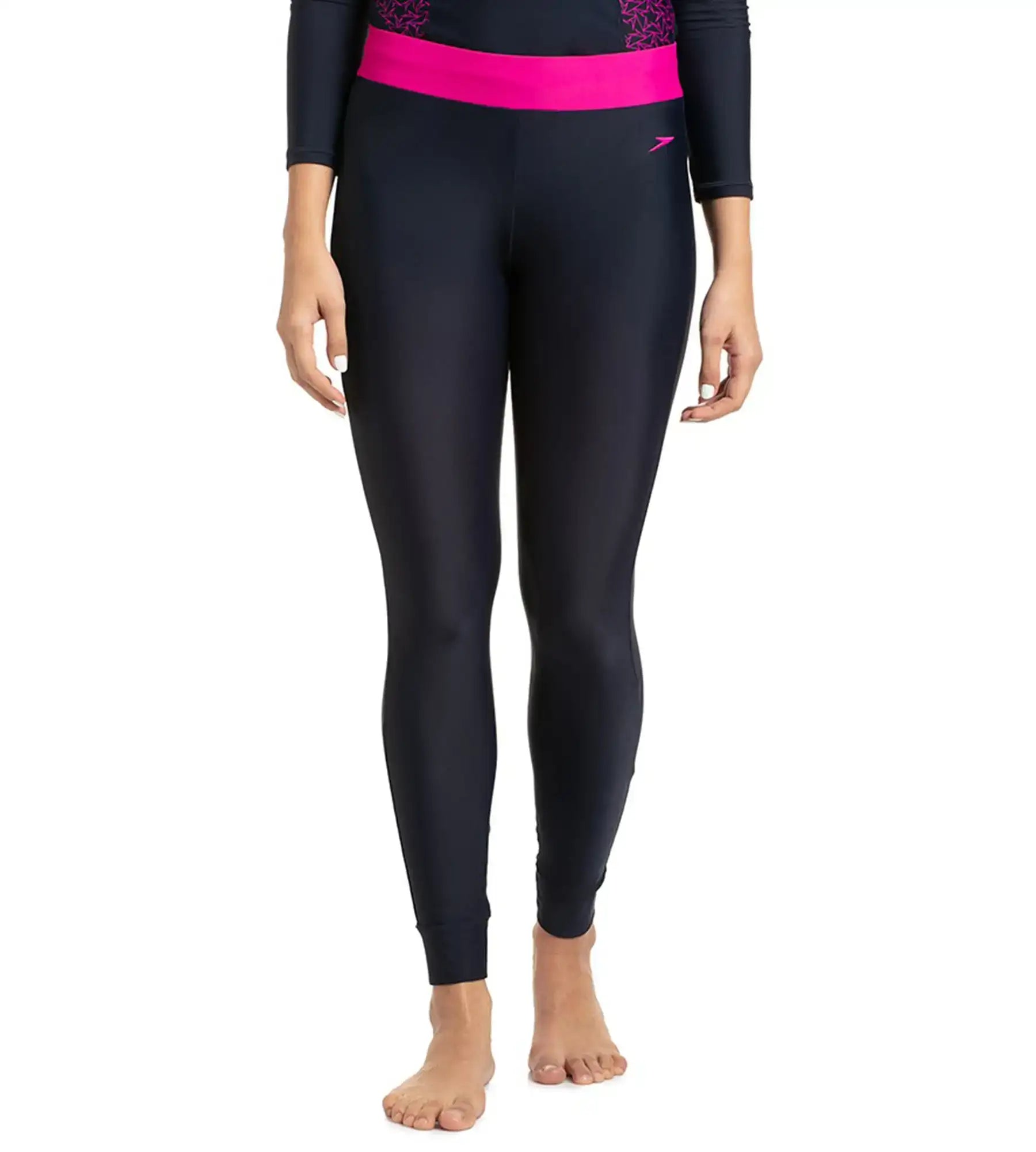 Women's Endurance 10 Active Leggings - True Navy & Electric Pink Stylish Patterned Active Leggings