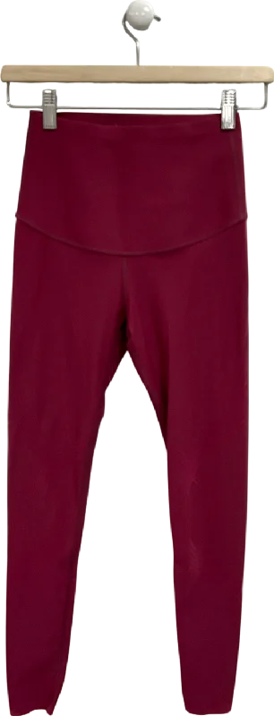 Fanka Red Body Sculpt Leggings Reversible Wear UK S Classic Solid Color Leggings