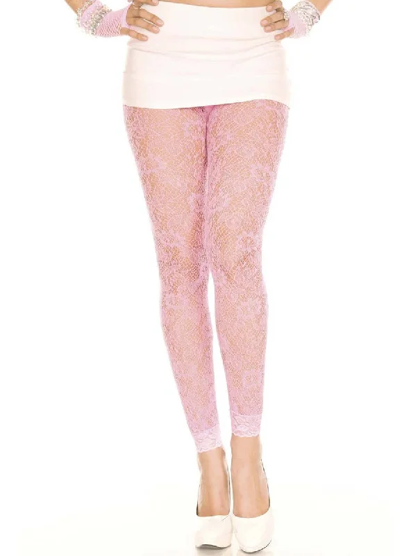 Floral Lace Neon Pink Leggings Stylish Camo Print Leggings