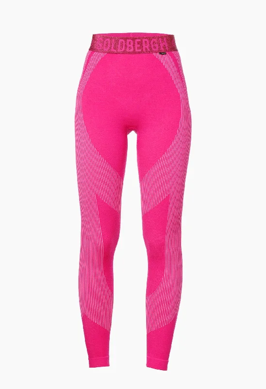 Goldbergh Contour Ski Thermal Legging in Pink Trendy Patterned Leggings