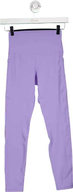 Lululemon Purple Align High-Rise Leggings UK 8 Stylish Side-Stripe Leggings