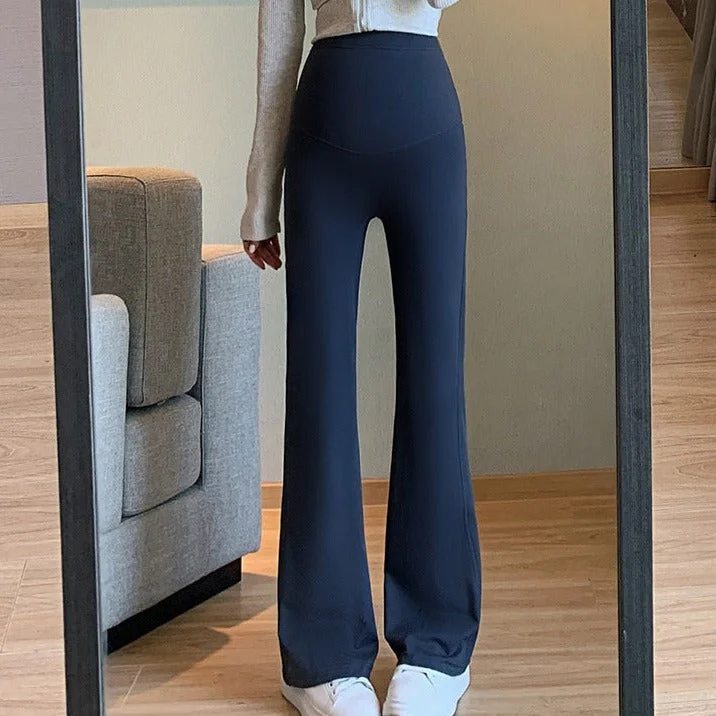 Dark Gray High Waist Bell-Bottom Pants